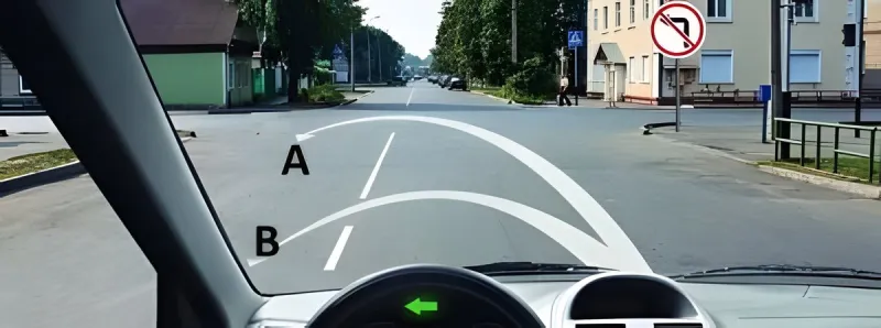 Вопрос 2: По какой траектории разрешается выполнить разворот?