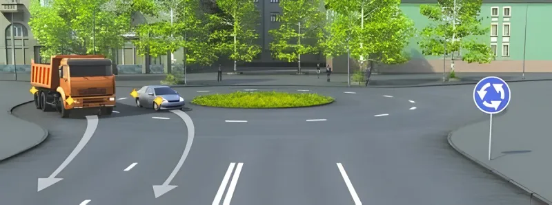 Question 2: Which driver violates the traffic rules when exiting the roundabout?