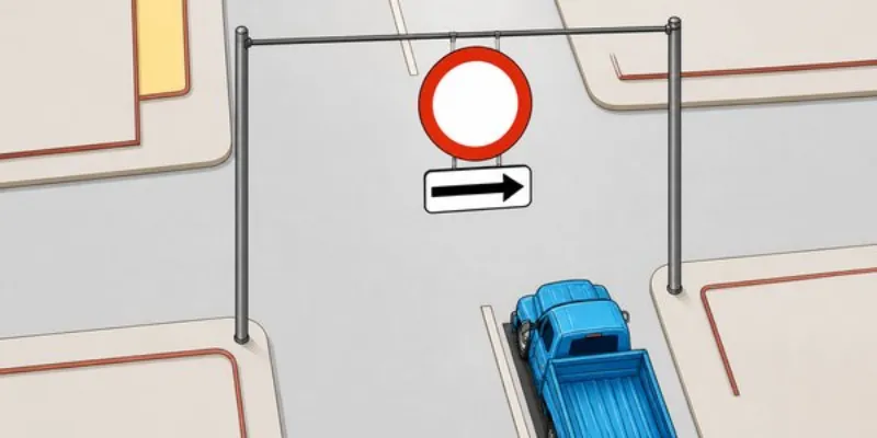 Question 2: In which direction is traffic prohibited?