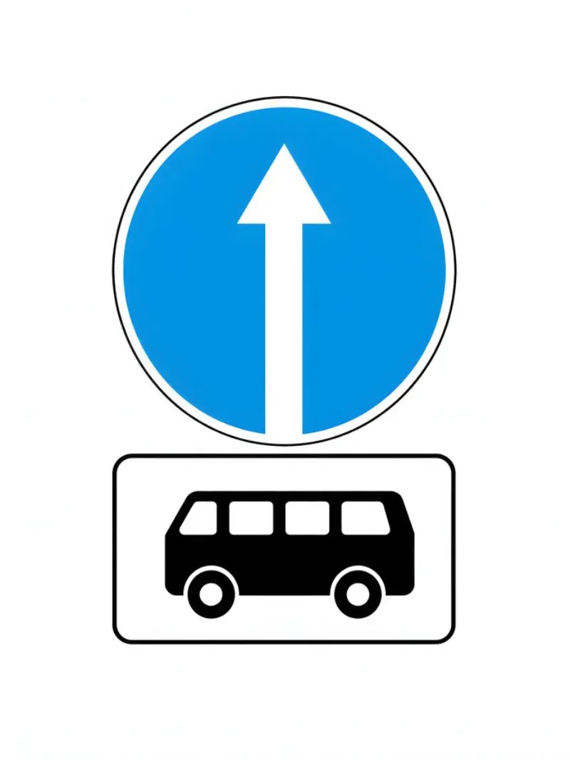 Question 160: When these signs are present, which vehicle is prohibited from turning right?