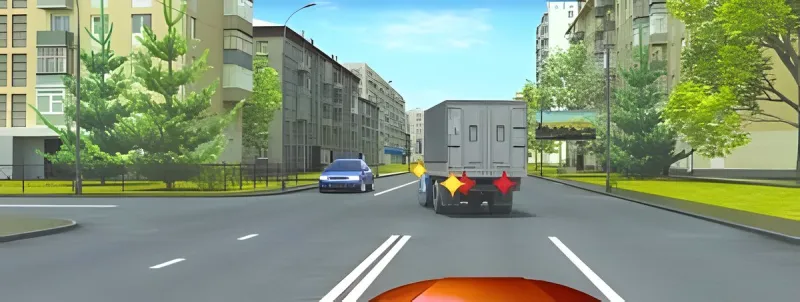 Question 2: In this situation, when proceeding straight ahead, it is permitted to: