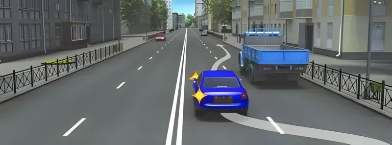Question 1: After completing the pass, must the passenger-car driver change back to the rightmost lane