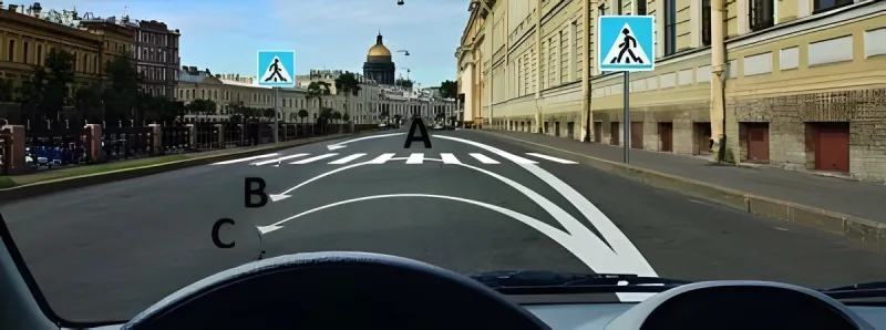 Question 3: Along which path is the U-turn permitted?