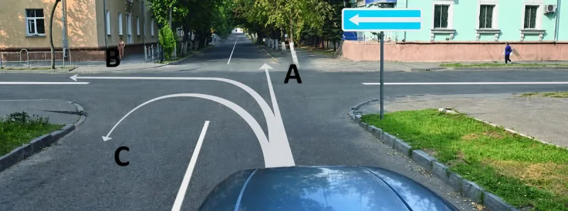 Вопрос 158: В каких из указанных направлений разрешено движение?
