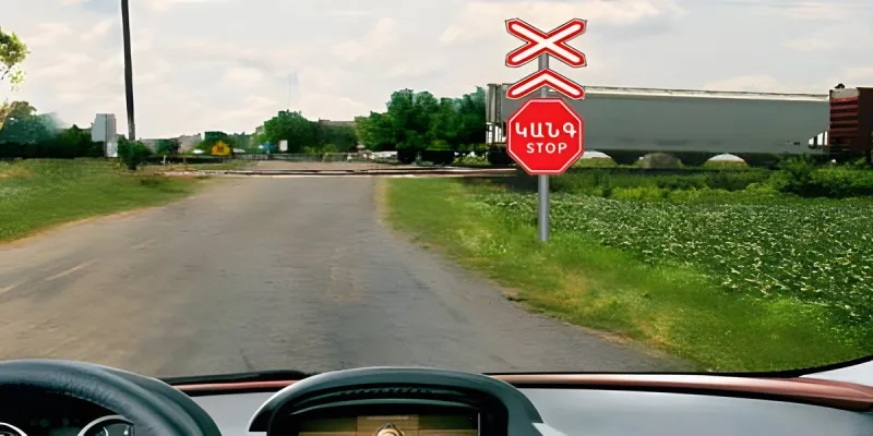 Вопрос 75: Как должен поступить водитель в данной ситуации?