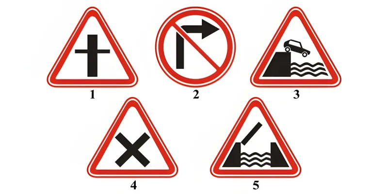 Question 7: Which sign is installed immediately before the intersection of roadways?