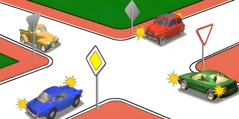 Question 10: Which vehicle will proceed through the intersection first?