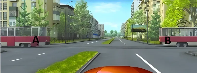 Question 11: To which tram operator must we yield?