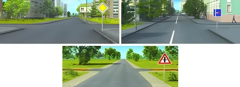 Question 9: In which image is the priority road shown?