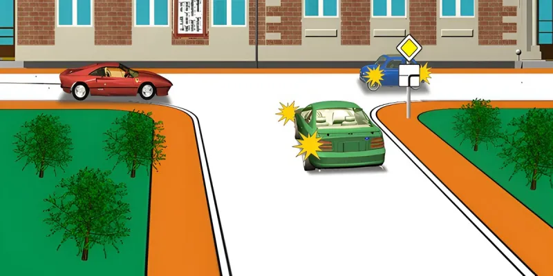 Question 9: Which vehicle will proceed through the intersection first?