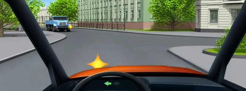 Question 11: In this situation, when making a left turn: