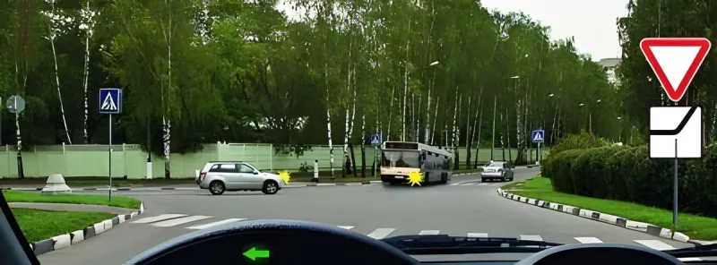 Question 9: When making a left turn, to whom must the driver yield?