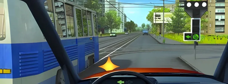 Question 12: In this situation, when making a left turn: