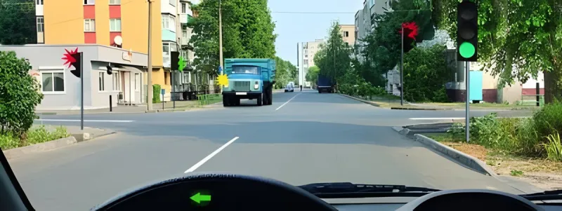 Question 13: In this situation, must we yield to the truck driver?