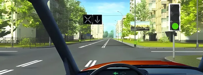 Question 13: A left turn is permitted: