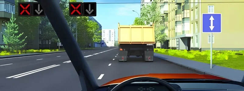 Вопрос 13: Разрешается ли обгон грузового автомобиля?