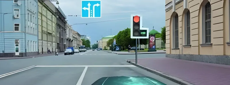 Вопрос 13: Движение прямо с указанной полосы:
