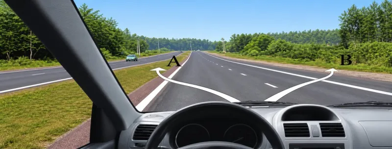 Question 15: In which case is it permitted to cross the solid pavement marking?