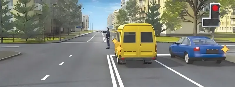 Question 118: Which vehicles are permitted to proceed?