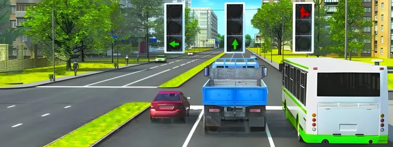 Question 119: Which vehicles are permitted to proceed straight ahead?