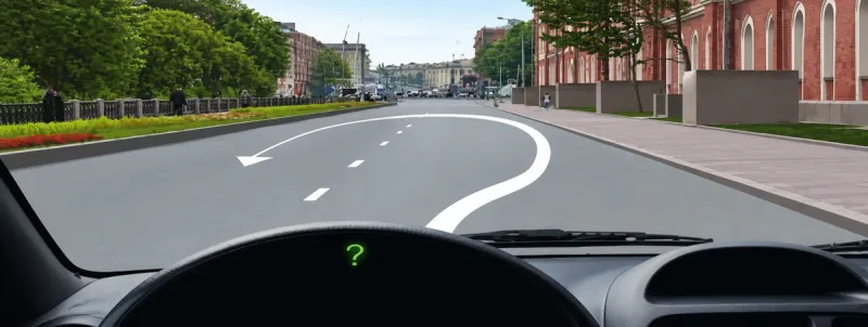 Question 19: Which turn signals must you use when making a U-turn along the indicated path?