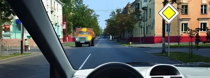 Вопрос 19: Обязаны ли мы при проезде перекрёстка прямо уступить дорогу водителю грузового автомобиля 