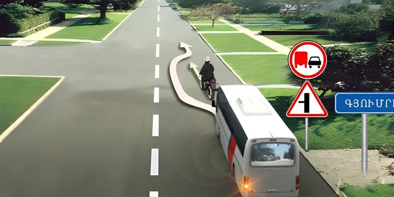 Question 130: Is the driver of an intercity bus permitted to pass a motorcycle proceeding at a speed of 