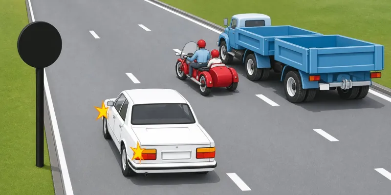 Question 18: Is the passenger-car driver permitted to pass in the indicated situation?